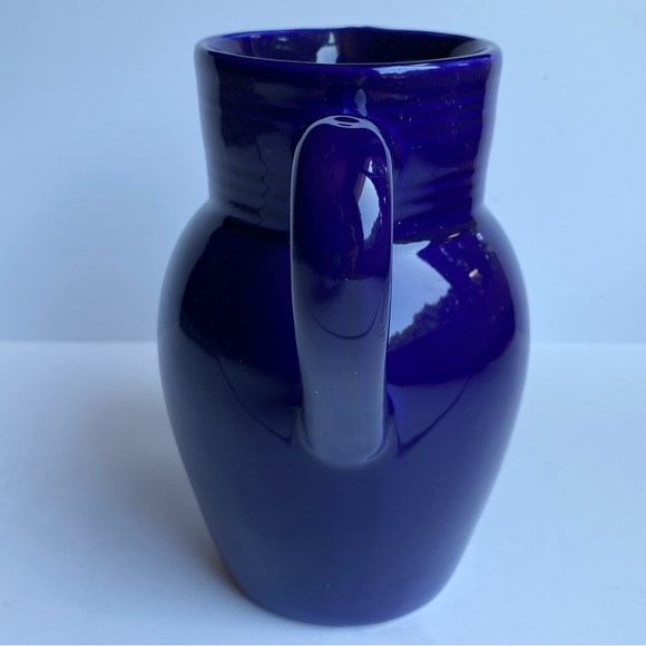 Pottery Pitcher Vintage Cerind Porcelana Vitro Portugal Cobalt Blue 7.25” Vase - Picture 10 of 16